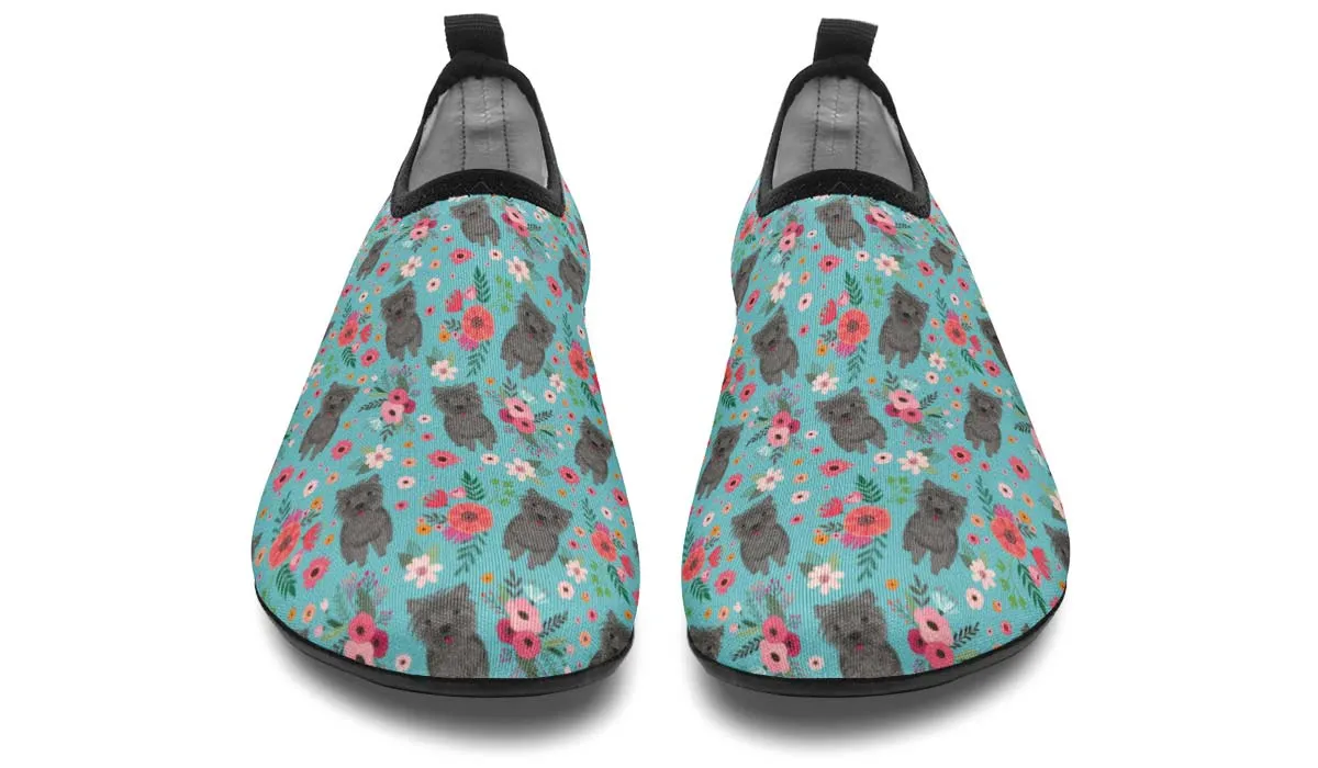 Cairn Terrier Flower Aqua Barefoot Shoes