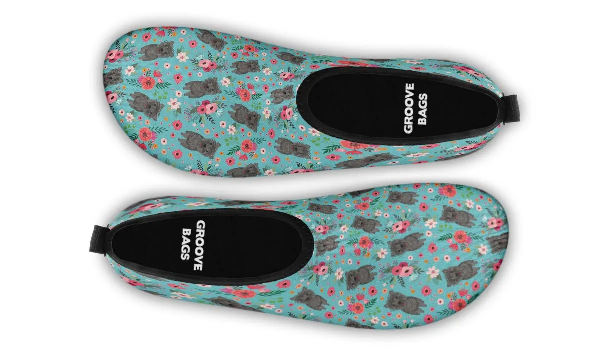 Cairn Terrier Flower Aqua Barefoot Shoes