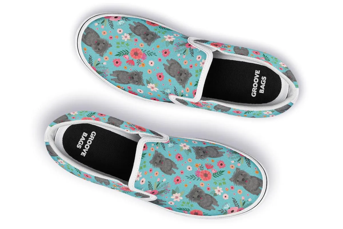 Cairn Terrier Flower Slip-On Shoes