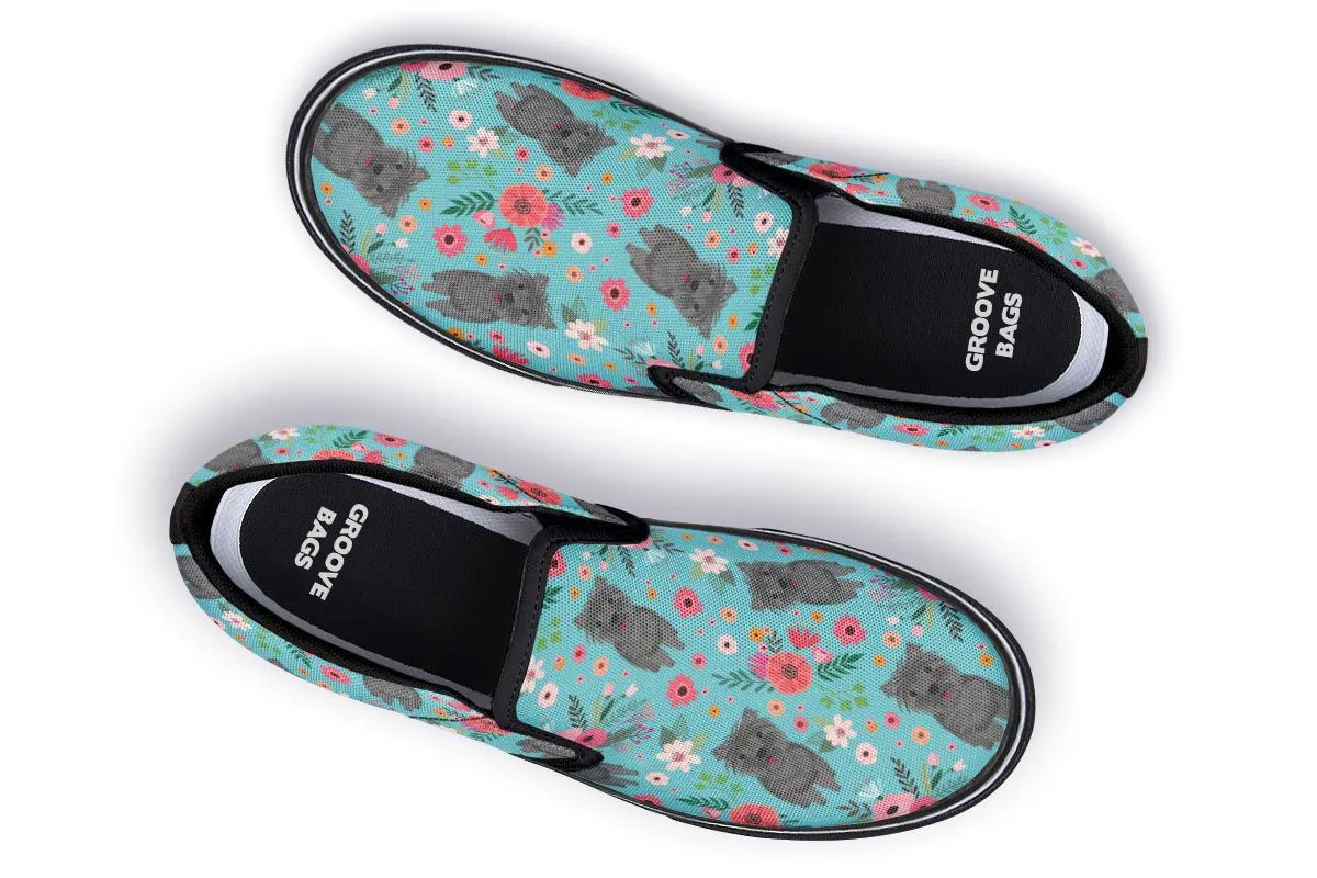 Cairn Terrier Flower Slip-On Shoes