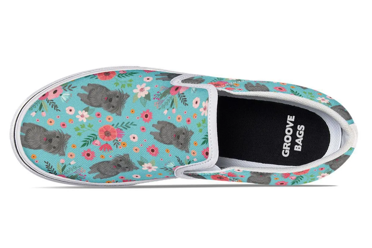 Cairn Terrier Flower Slip-On Shoes