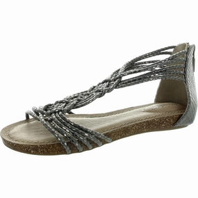 Cali 5 Womens Woven Metallic Strappy Sandals