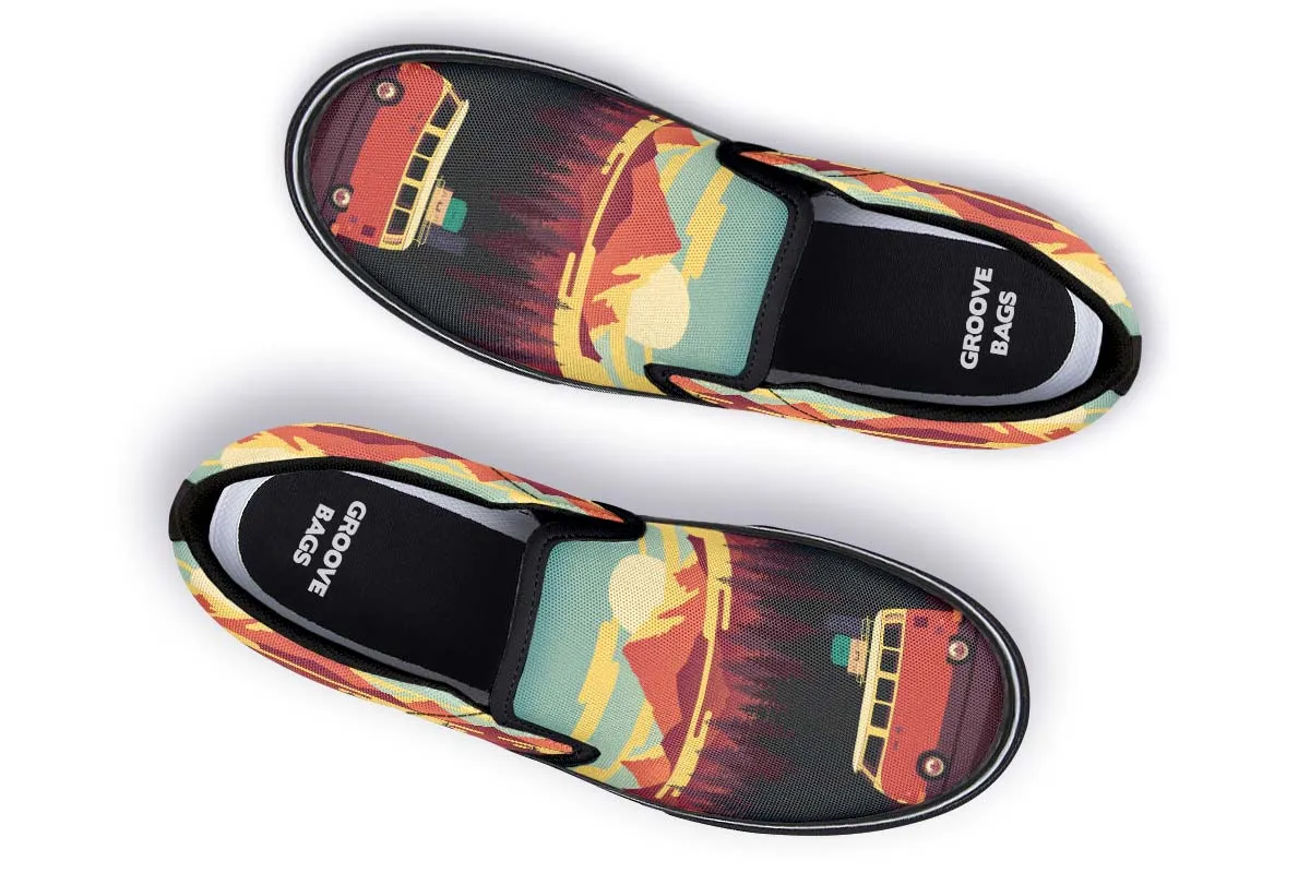 Camping Sunset Slip-On Shoes