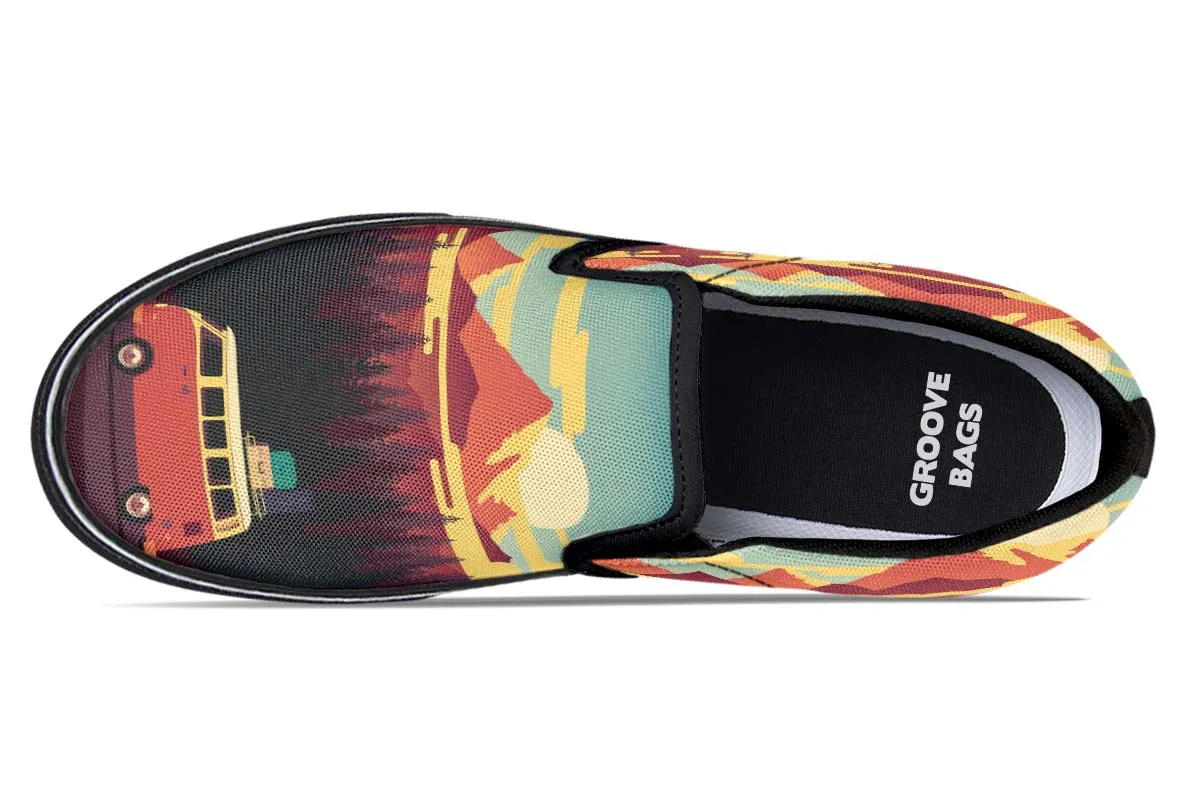 Camping Sunset Slip-On Shoes
