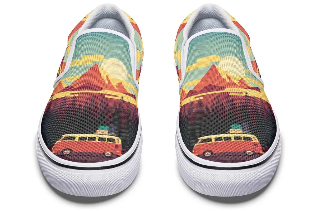 Camping Sunset Slip-On Shoes