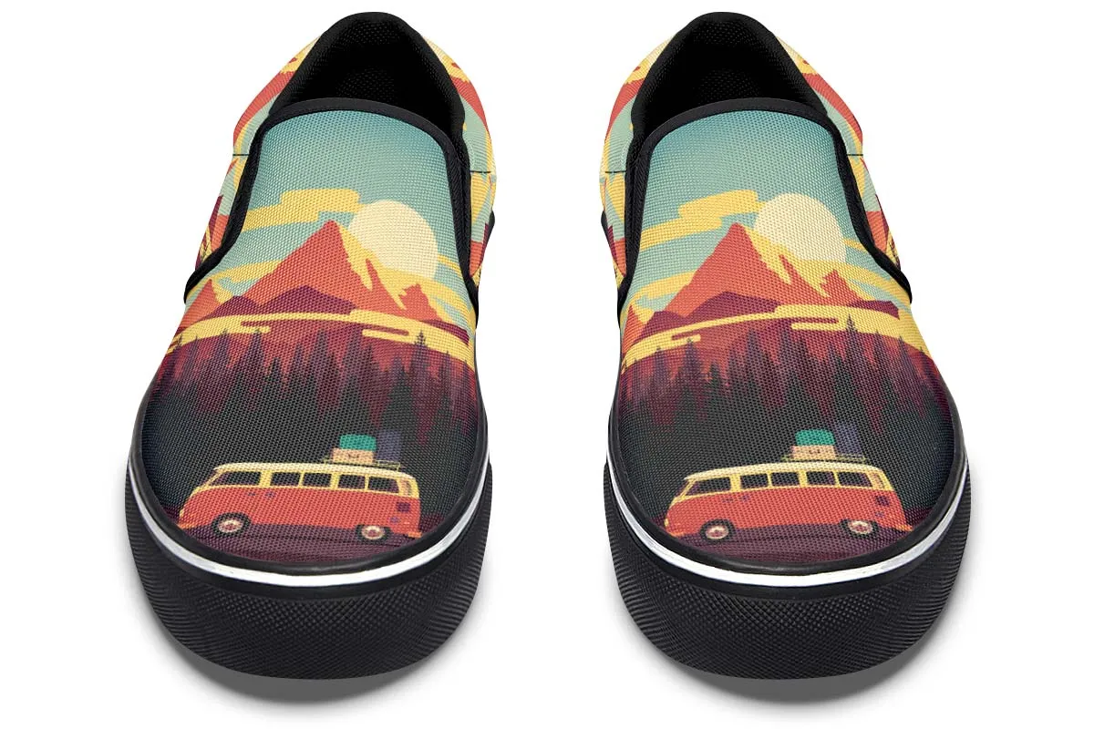 Camping Sunset Slip-On Shoes