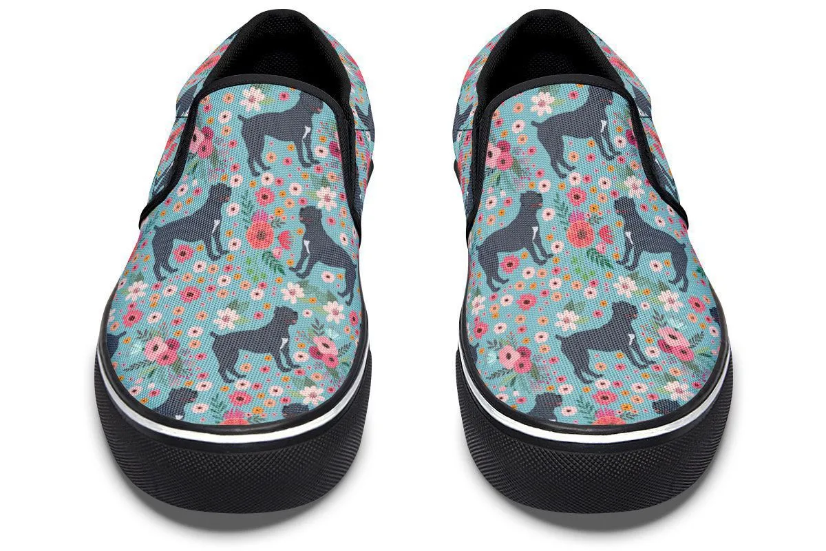 Cane Corso Flower Slip-On Shoes