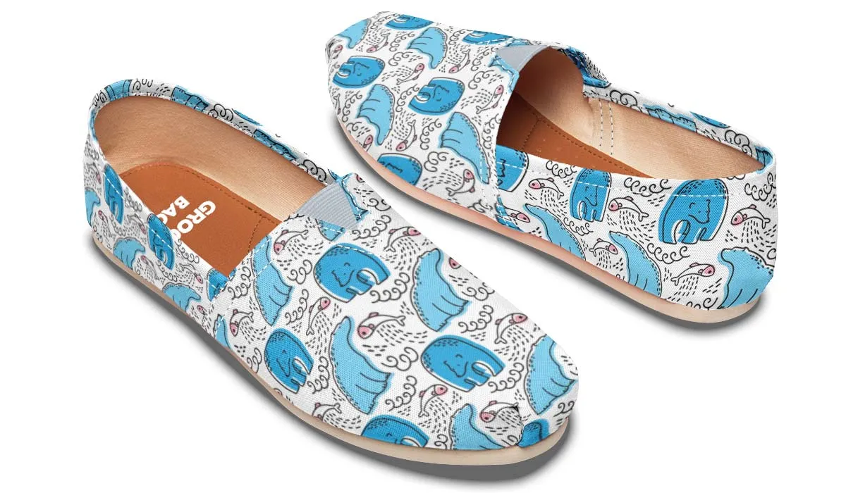 Cartoon Polar Bear Fishing Casual Shoes
