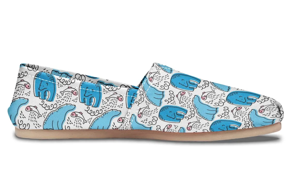 Cartoon Polar Bear Fishing Casual Shoes