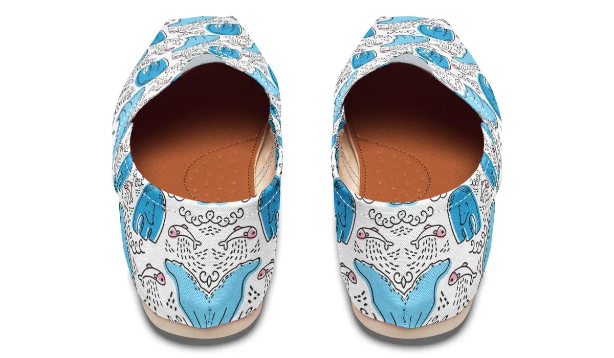 Cartoon Polar Bear Fishing Casual Shoes