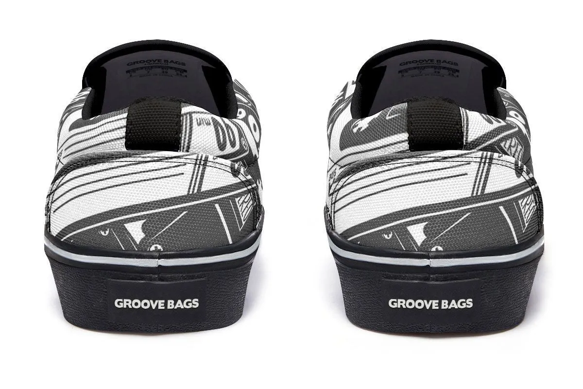 Cassette Tape Slip-On Shoes