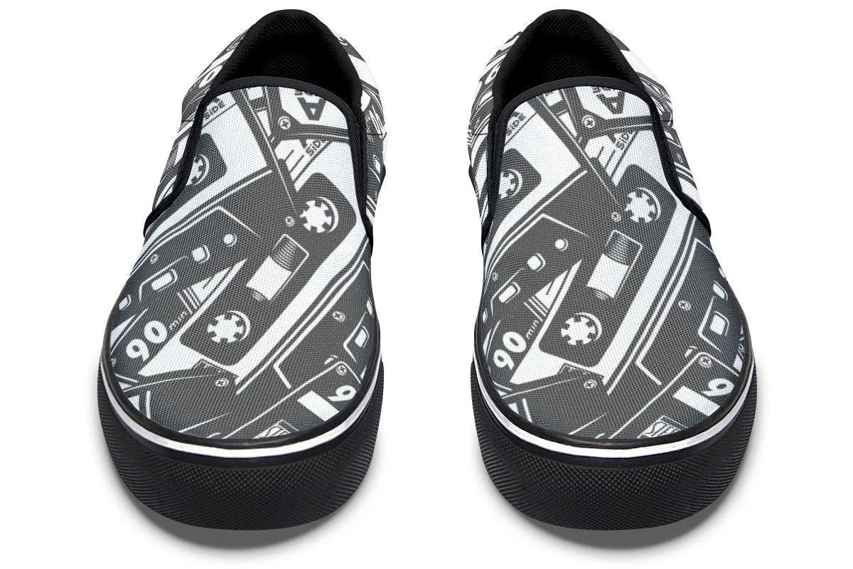 Cassette Tape Slip-On Shoes