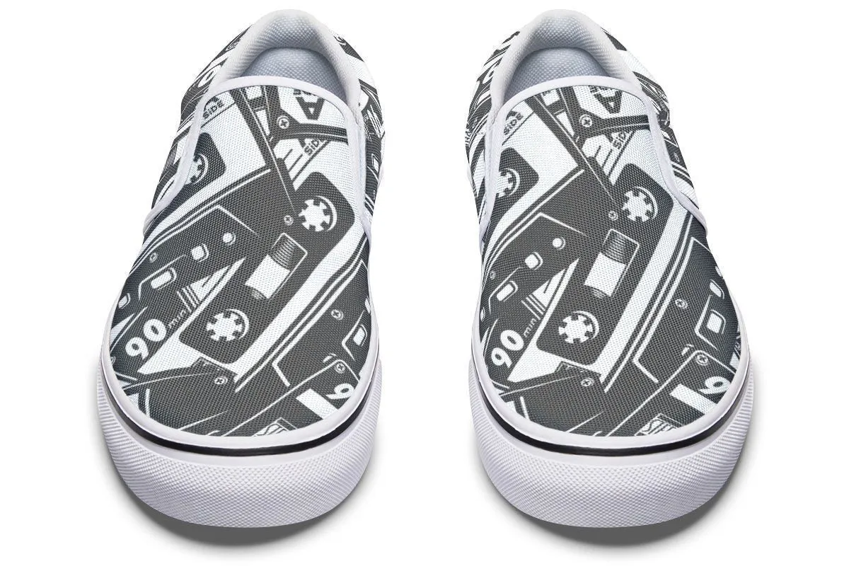Cassette Tape Slip-On Shoes