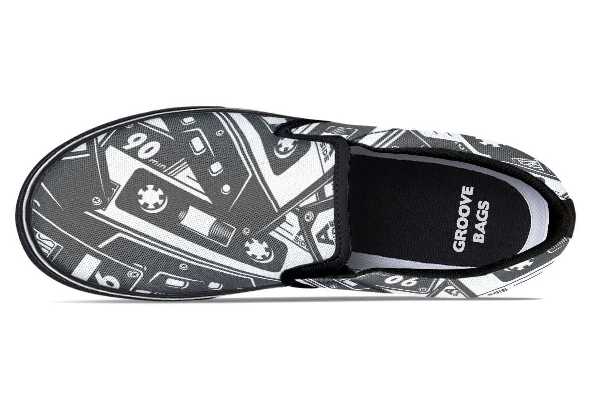 Cassette Tape Slip-On Shoes