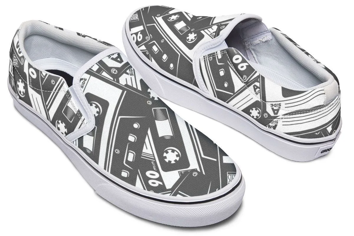Cassette Tape Slip-On Shoes