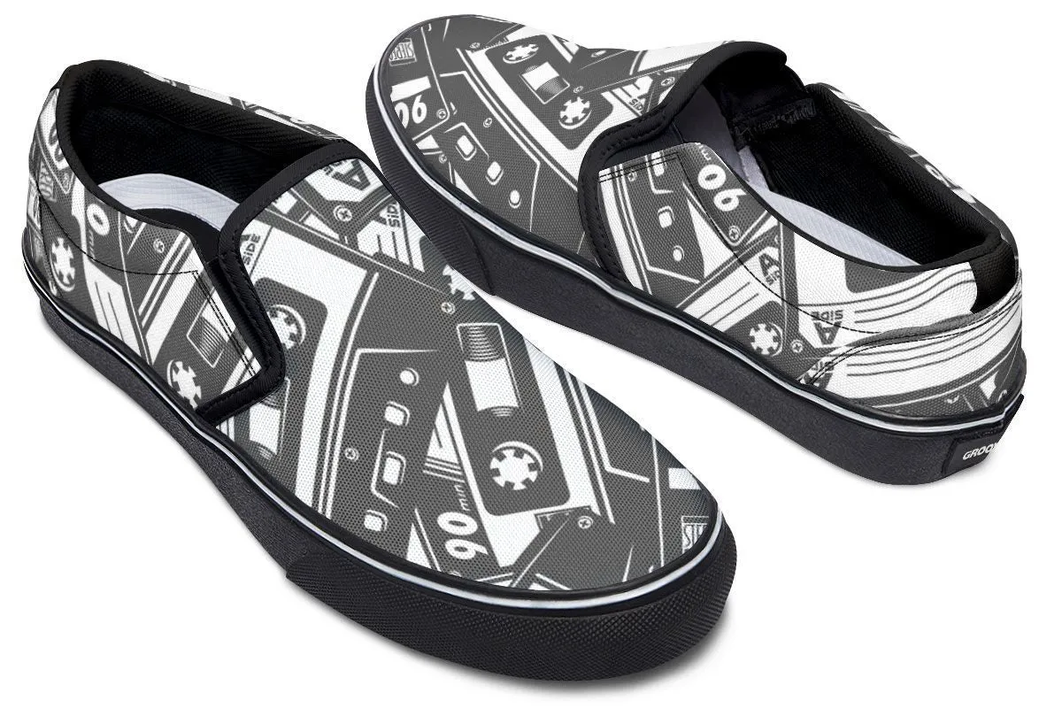 Cassette Tape Slip-On Shoes