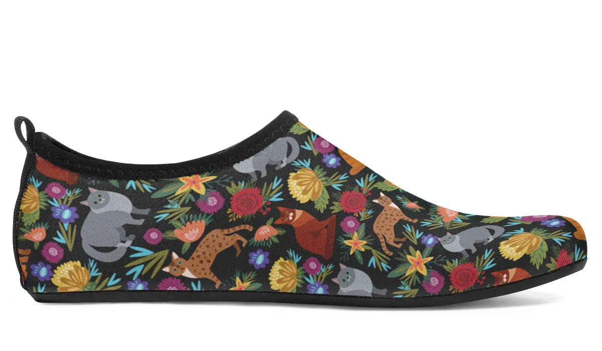Cat Flower Aqua Barefoot Shoes