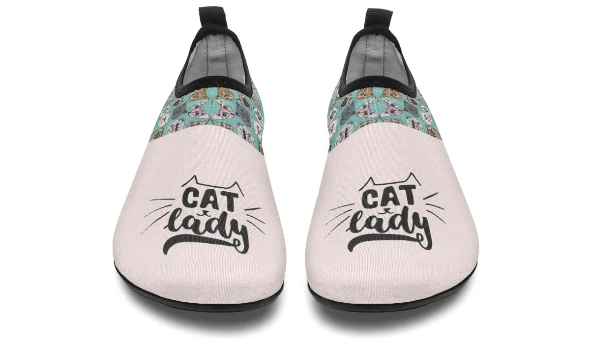 Cat Lady Aqua Barefoot Shoes