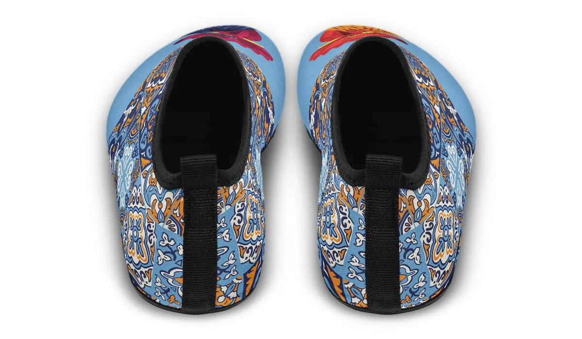 Ceramic Roosters Aqua Barefoot Shoes