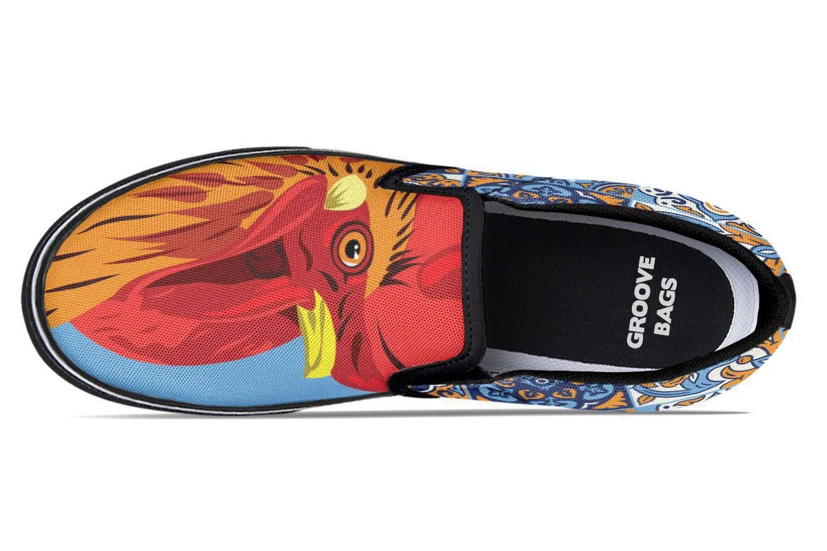 Ceramic Roosters Slip-On Shoes
