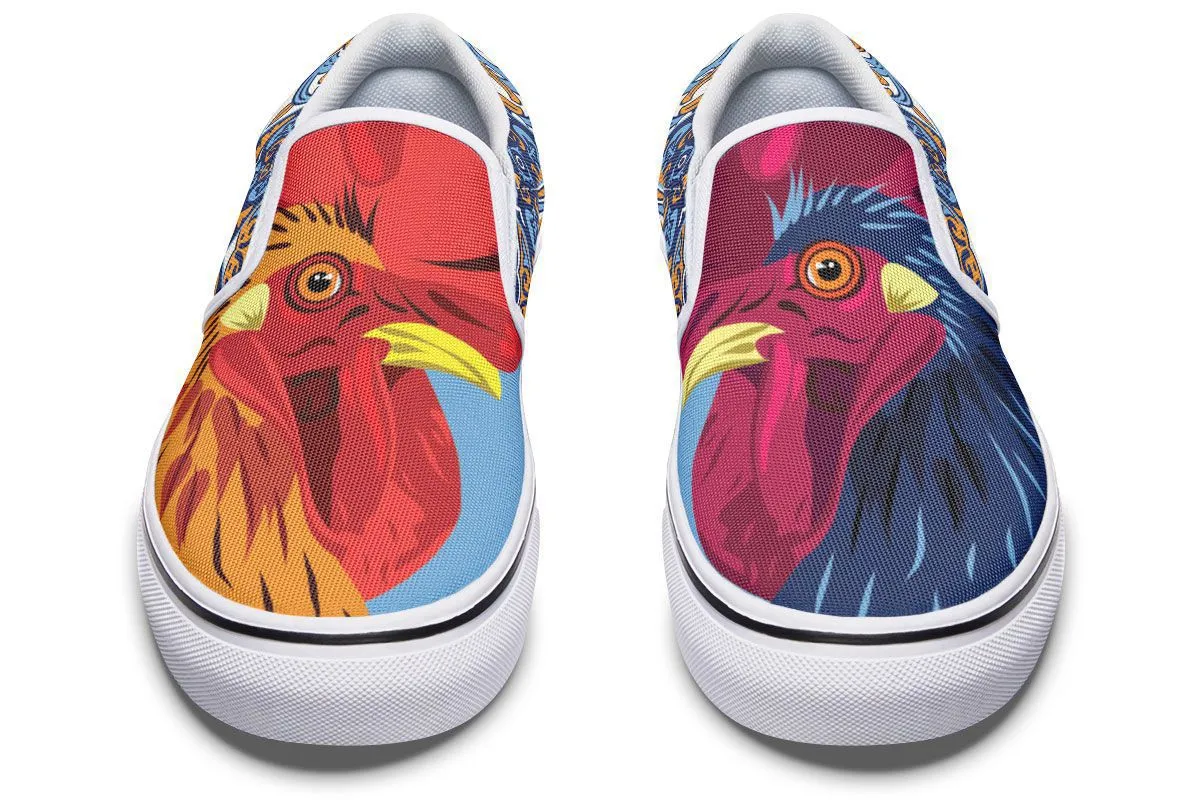 Ceramic Roosters Slip-On Shoes