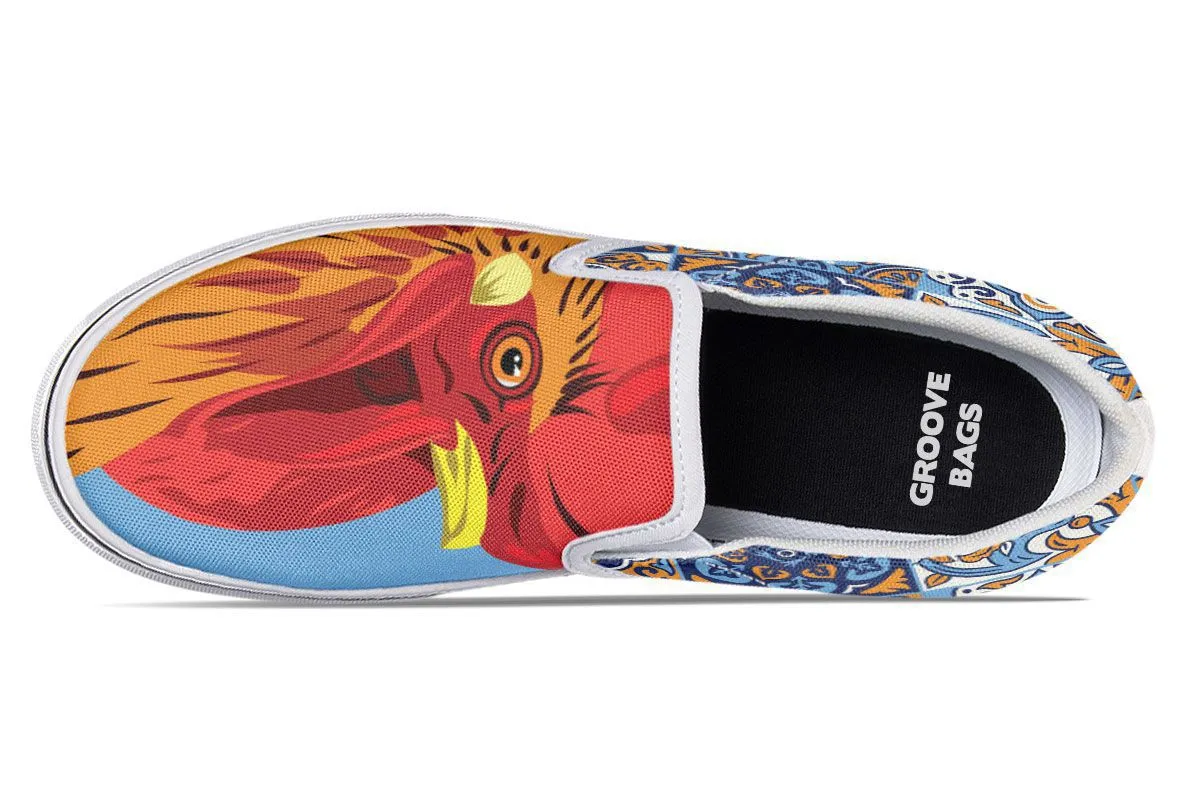 Ceramic Roosters Slip-On Shoes