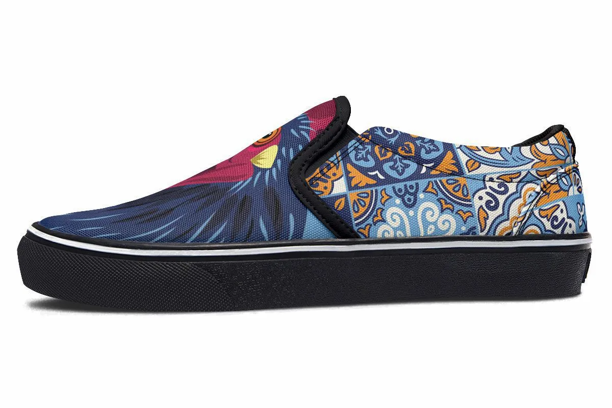 Ceramic Roosters Slip-On Shoes