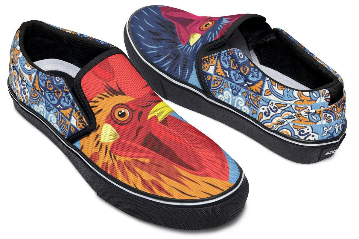 Ceramic Roosters Slip-On Shoes