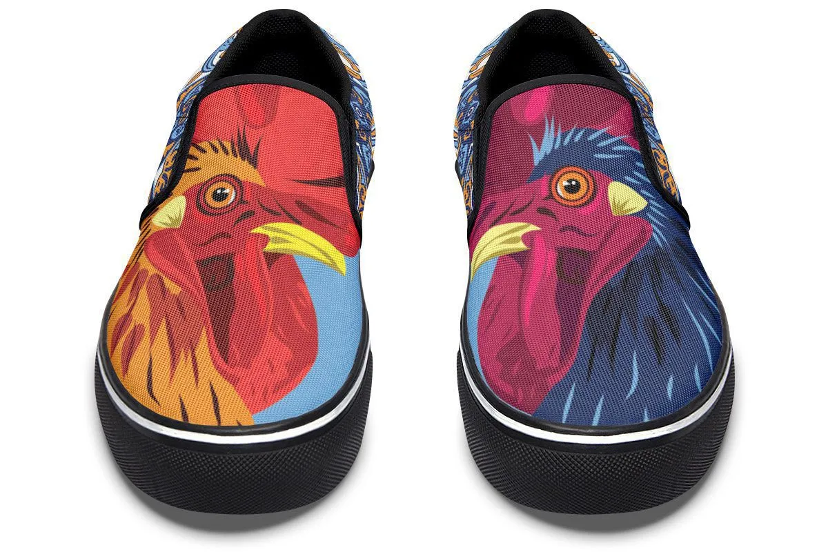 Ceramic Roosters Slip-On Shoes