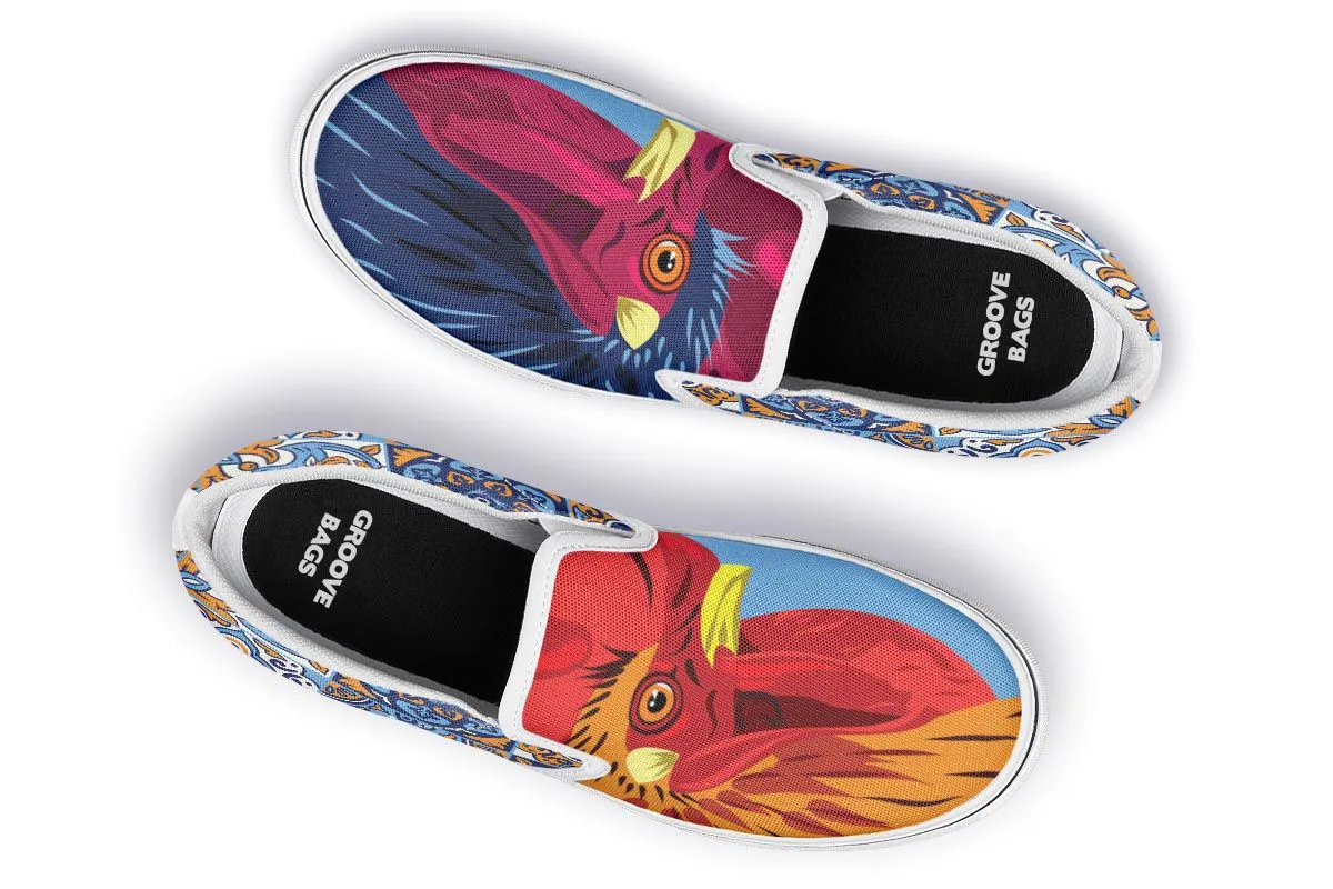 Ceramic Roosters Slip-On Shoes