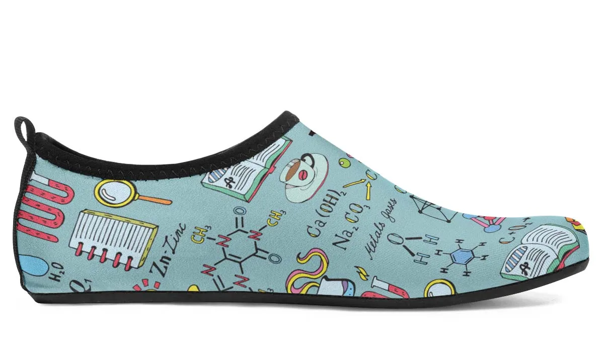 Chemist Pattern Aqua Barefoot Shoes