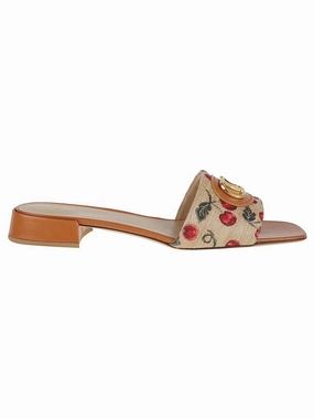 Cherryfic Motif Jacquard Slide Sandal
