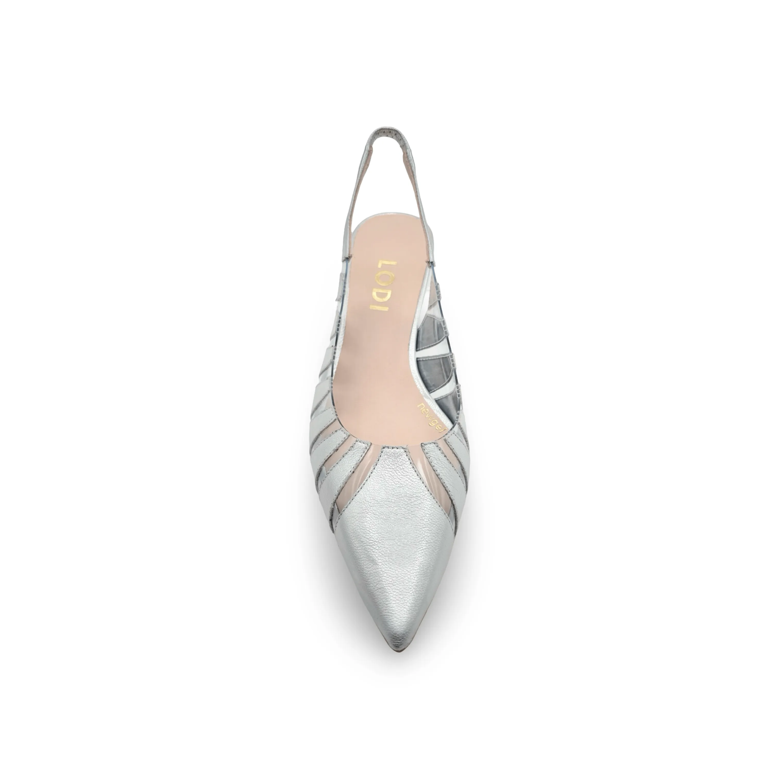 Chetire Silver & Lucite Slingback Pump