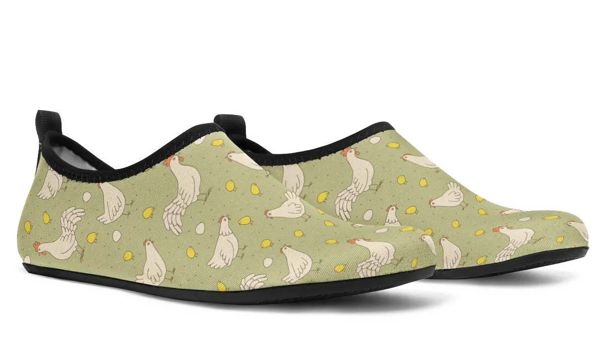 Chicken Family Aqua Barefoot Shoes