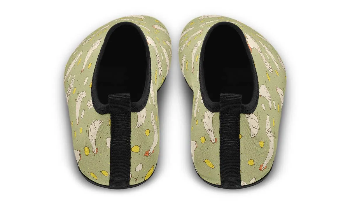 Chicken Family Aqua Barefoot Shoes