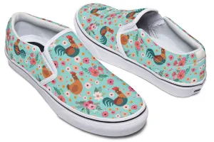 Chicken Flower Slip-On Shoes