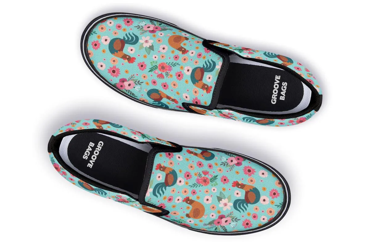 Chicken Flower Slip-On Shoes