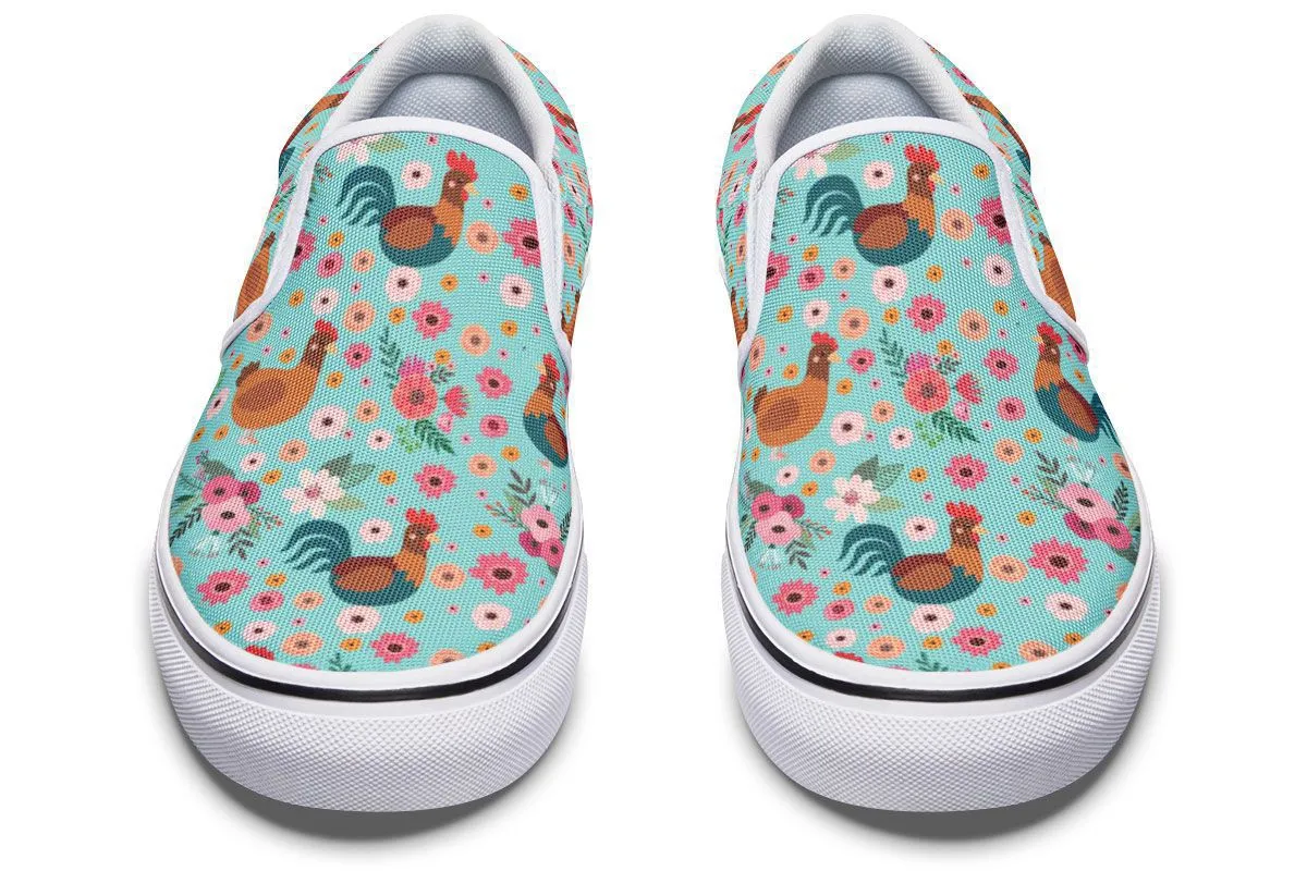 Chicken Flower Slip-On Shoes