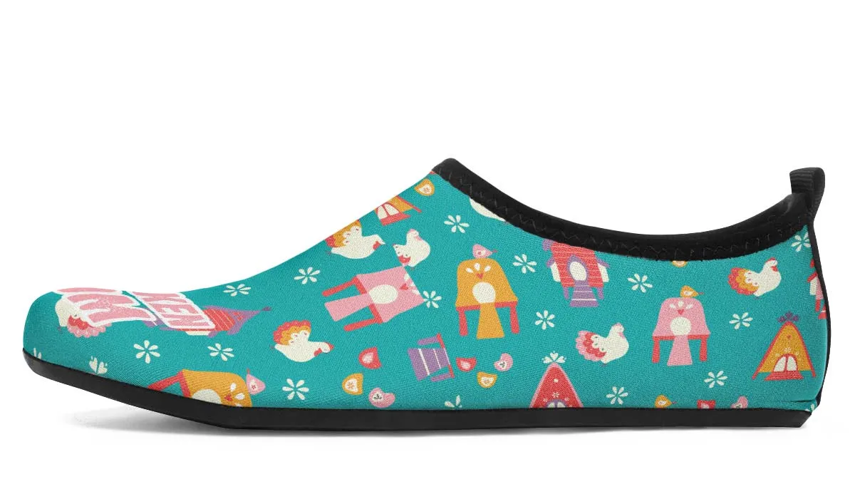Chicken Mom Aqua Barefoot Shoes