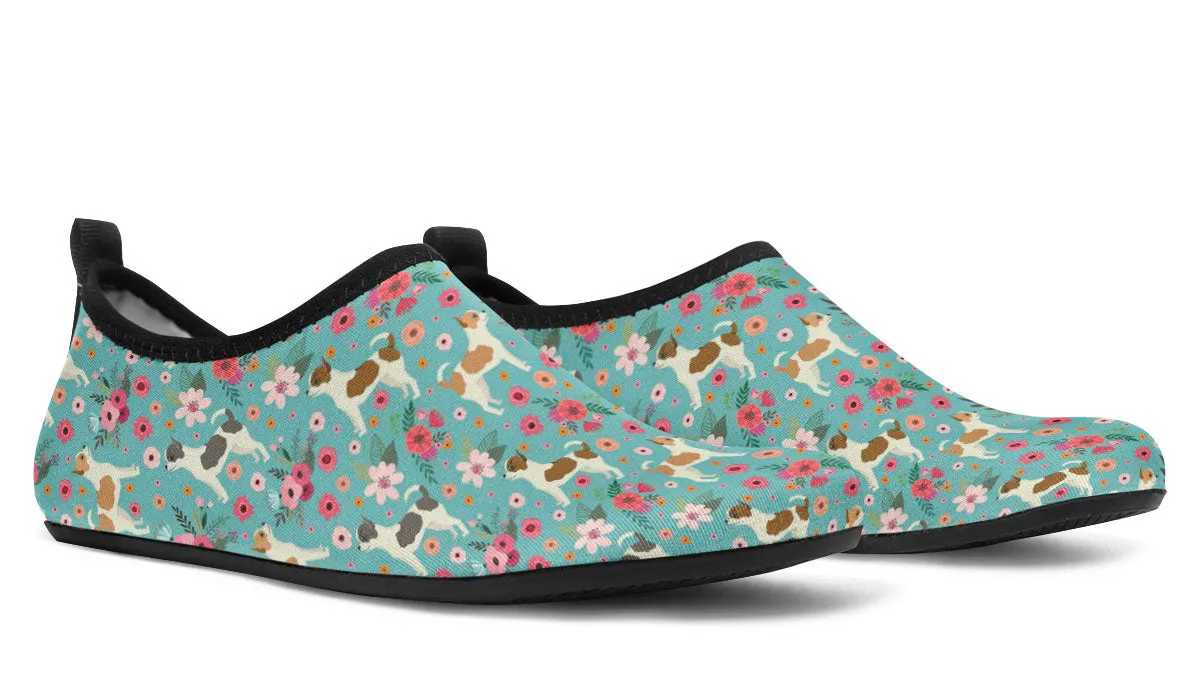 Chihuahua Flower Aqua Barefoot Shoes