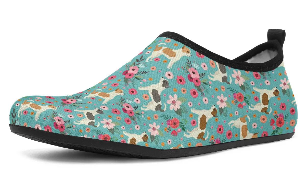 Chihuahua Flower Aqua Barefoot Shoes