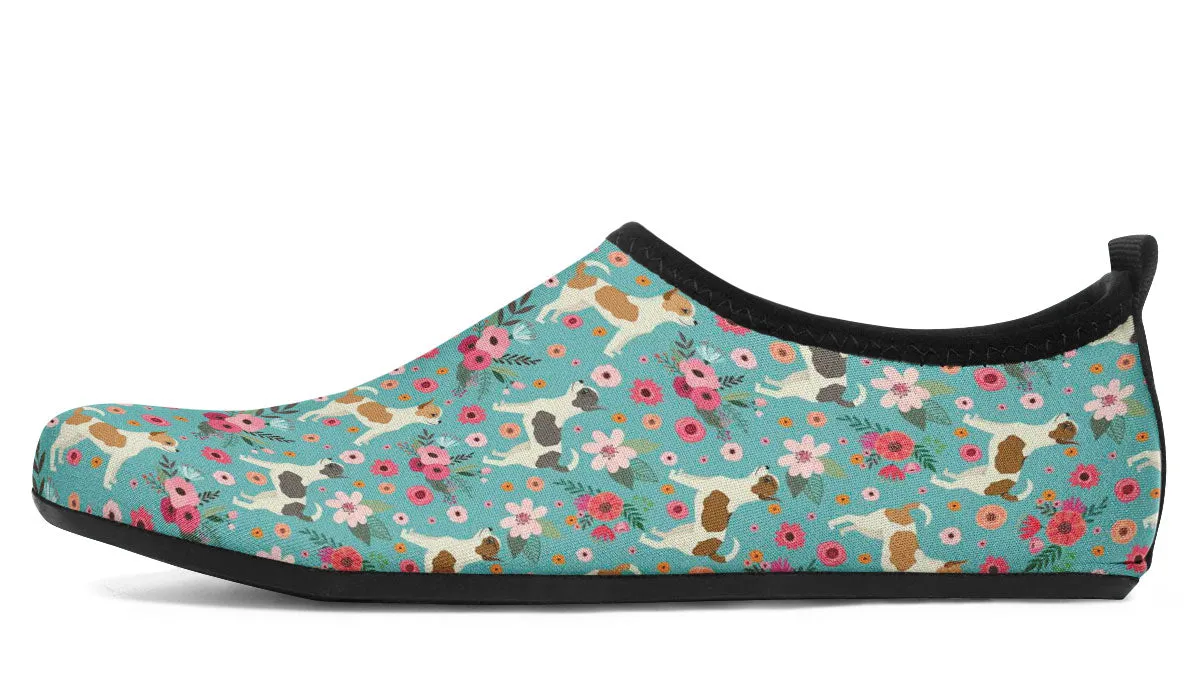 Chihuahua Flower Aqua Barefoot Shoes