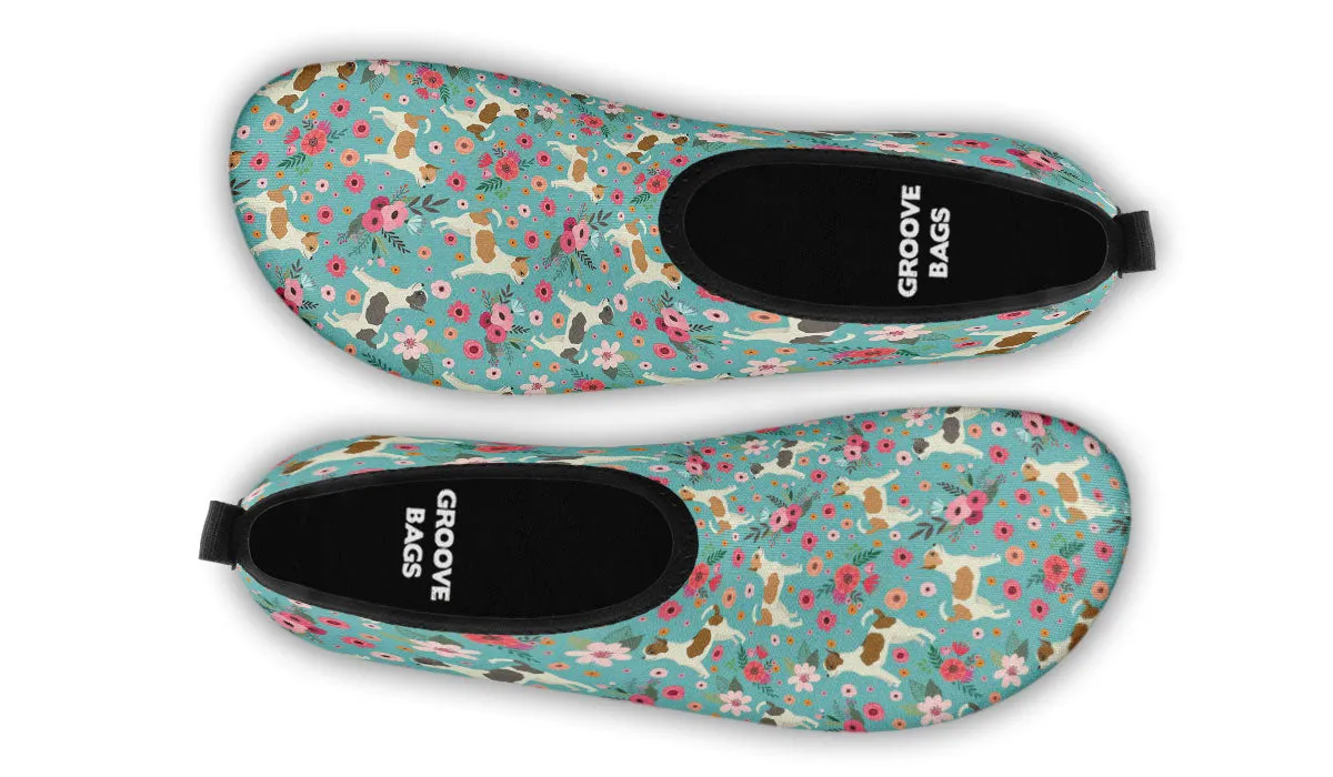 Chihuahua Flower Aqua Barefoot Shoes