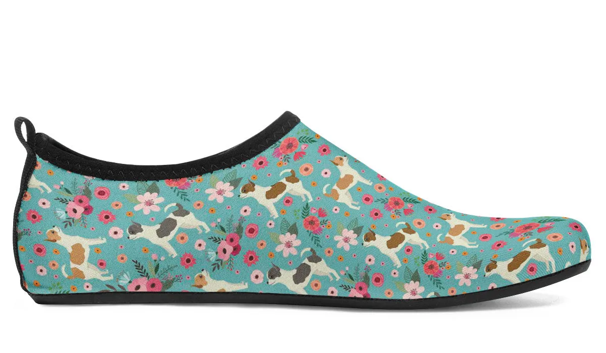 Chihuahua Flower Aqua Barefoot Shoes