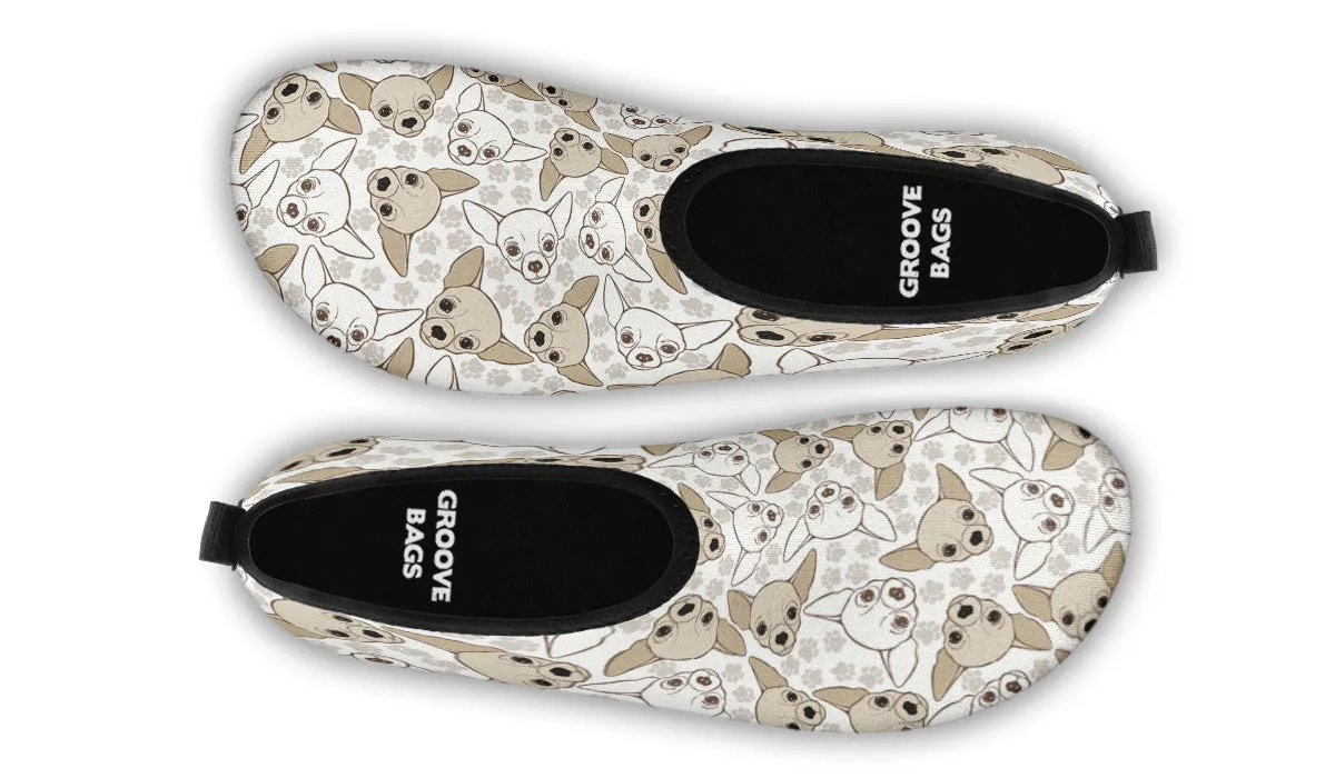 Chihuahua Pattern Aqua Barefoot Shoes