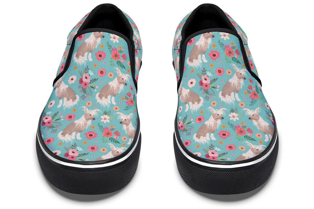 Chinese Crested Flower Slip-On Shoes
