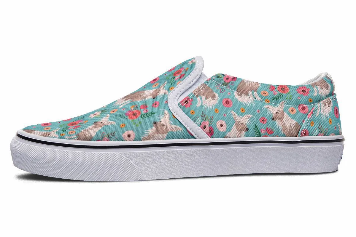 Chinese Crested Flower Slip-On Shoes