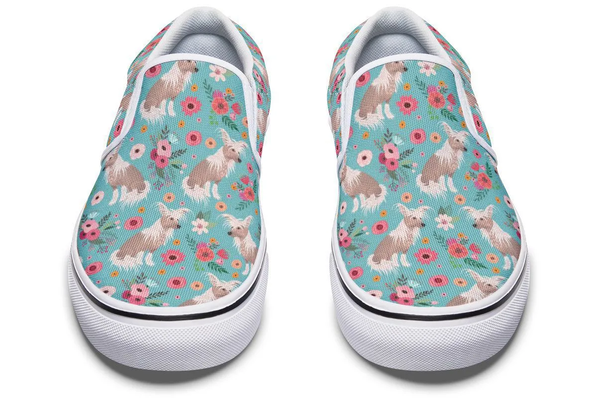 Chinese Crested Flower Slip-On Shoes