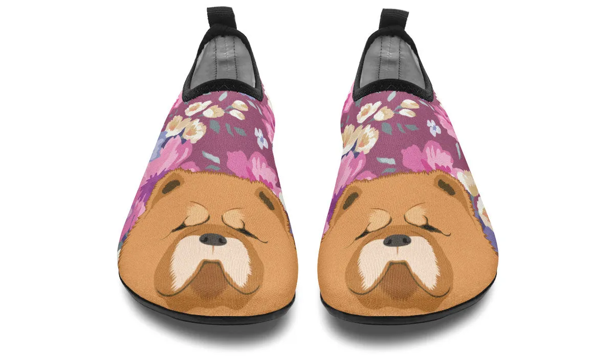 Chow Chow Dog Portrait Aqua Barefoot Shoes
