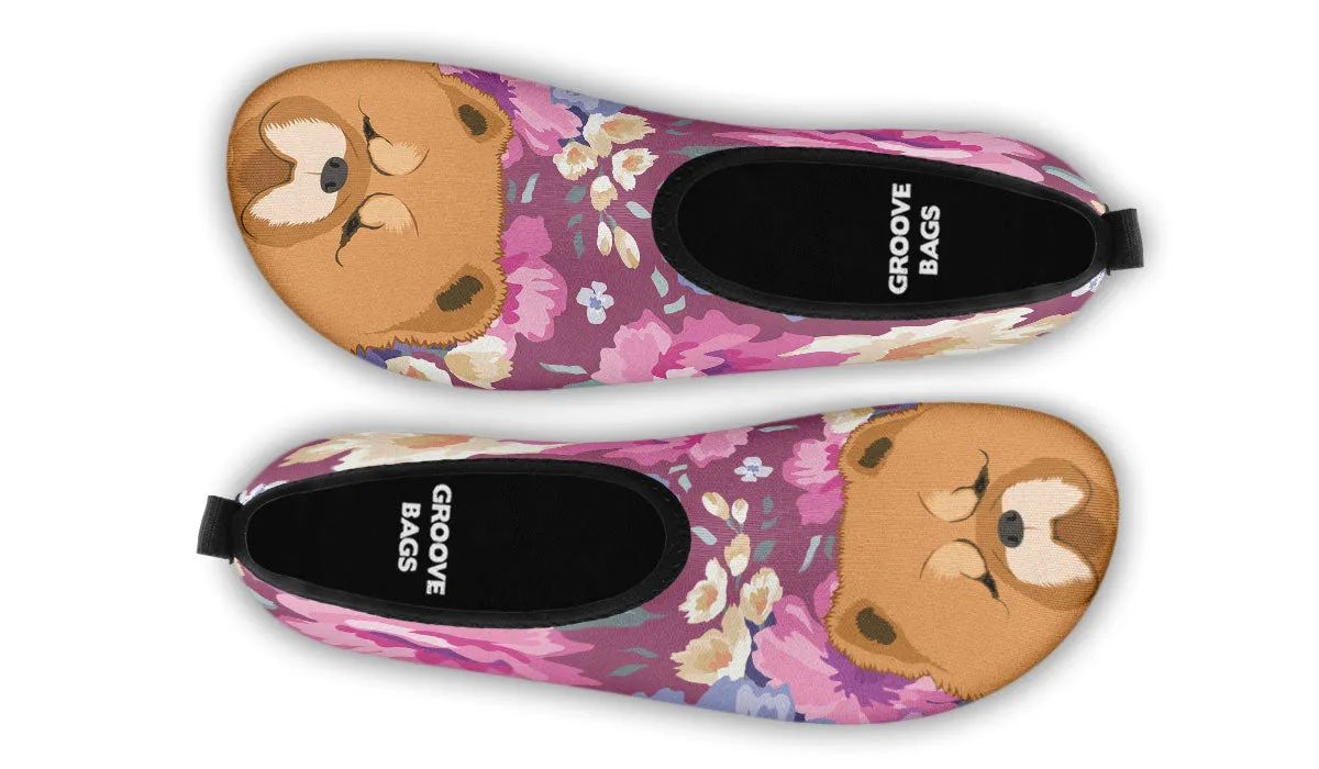 Chow Chow Dog Portrait Aqua Barefoot Shoes